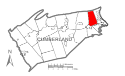Map of Cumberland County Pennsylvania Highlighting Hampden Township
